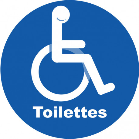 pictogramme toilettes handicap - 20cm - Sticker/autocollant