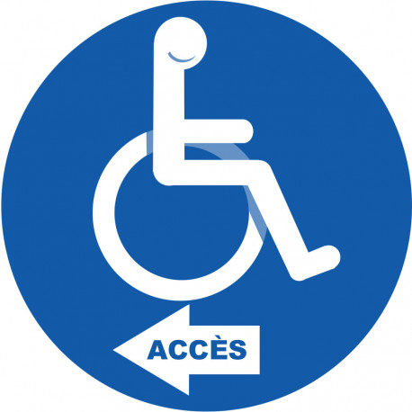 pictogramme accès toilettes pour handicapés gauche - 10cm - Sticker/autocollant