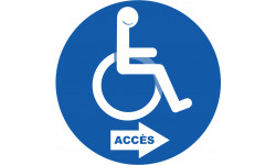 pictogramme accès toilettes pour handicapés droite - 15cm - Sticker/autocollant