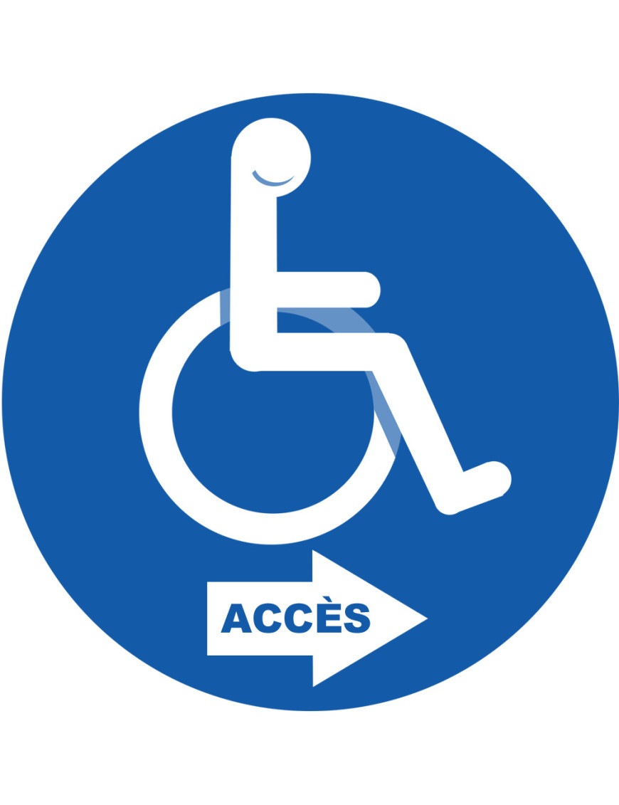 accès toilettes pour handicapés droite - 15cm - Sticker/autocollant