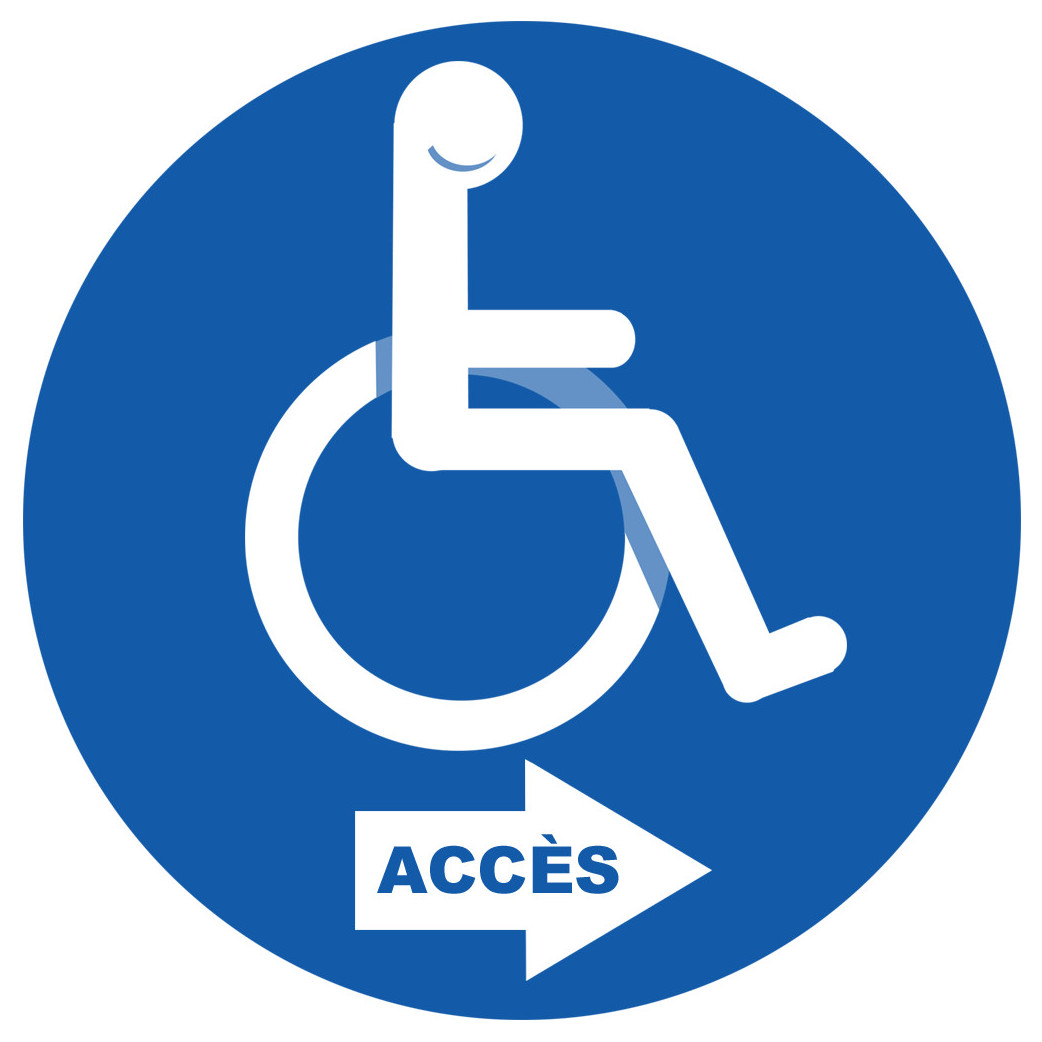 accès toilettes pour handicapés droite - 10cm - Sticker/autocollant