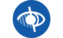 pictogramme accessibilité handicapé malvoyant rond - 20cm - Sticker/autocollant