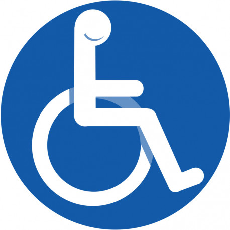 pictogramme accessibilité handicapé moteur rond - 20cm - Sticker/autocollant
