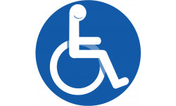 pictogramme accessibilité handicapé moteur rond - 5cm - Sticker/autocollant