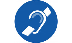 pictogramme accessibilité handicapé mal entendant rond - 20cm - Sticker/autocollant