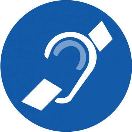 pictogramme accessibilité handicapé mal entendant rond - 15cm - Sticker/autocollant