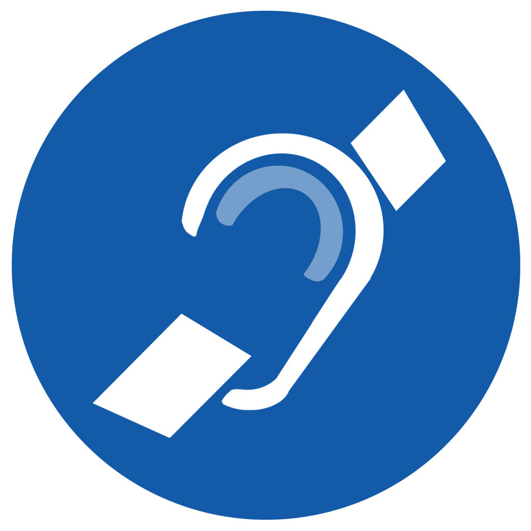 pictogramme accessibilité handicapé mal entendant rond - 5cm - Sticker/autocollant