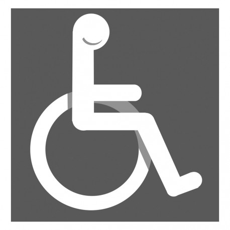 pictogramme accessibilité handicape moteur gris - 15cm - Sticker/autocollant