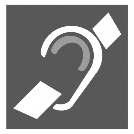 pictogramme accessibilité handicapé mal entendant gris - 20cm - Sticker/autocollant