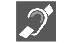 pictogramme accessibilité handicapé mal entendant gris - 15cm - Sticker/autocollant