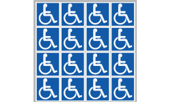handicape moteur - 16 stickers de 5cm - Sticker/autocollant