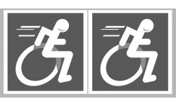 handisport Sport handisport gris - 2 stickers de 10cm - Sticker/autocollant