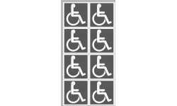 handicap moteur gris - 8 stickers de 5cm - Sticker/autocollant