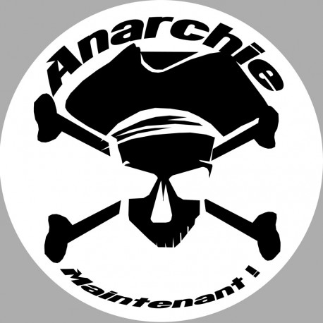 anarchiste blanc - 20x20cm - Sticker/autocollant