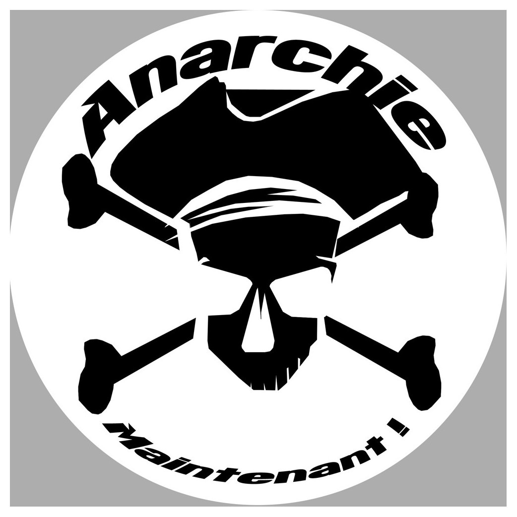 anarchiste blanc - 5x5cm - Sticker/autocollant