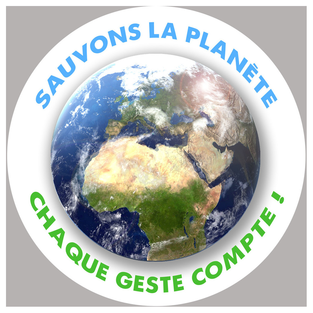 sauvons la planète - 20x20cm - Sticker/autocollant