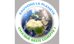 Sticker / autocollant : sauvons la planète - 20x20cm