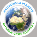 Sticker / autocollant : sauvons la planète - 10x10cm