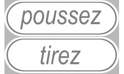 signalétique poussez tirez - 2 stickers de 29x9cm - Sticker/autocollant