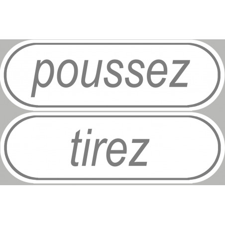 signalétique poussez tirez - 2 stickers de 29x9cm - Sticker/autocollant signalétique poussez tirez - 2 stickers de 29x9cm - Sticker/autocollant