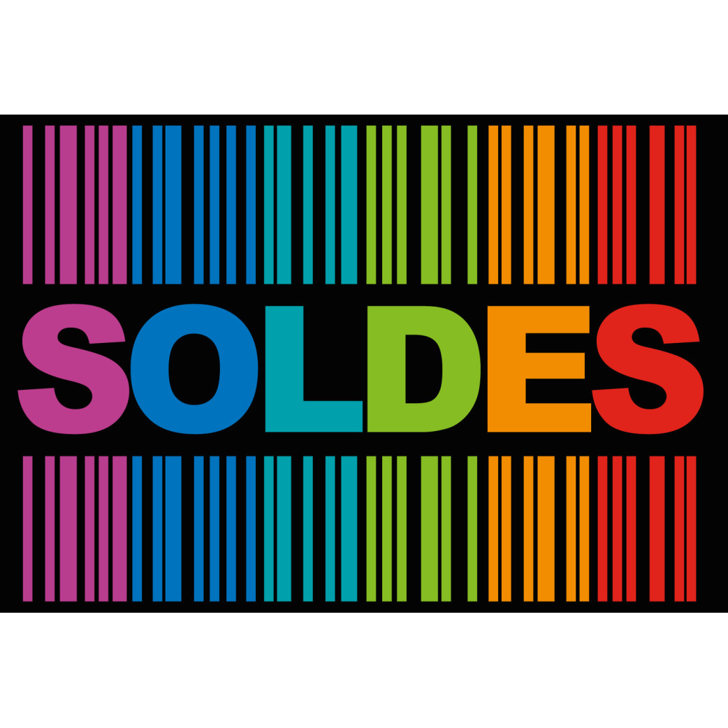 solde ambiance code barre noir - 20x13,5cm - Sticker/autocollant