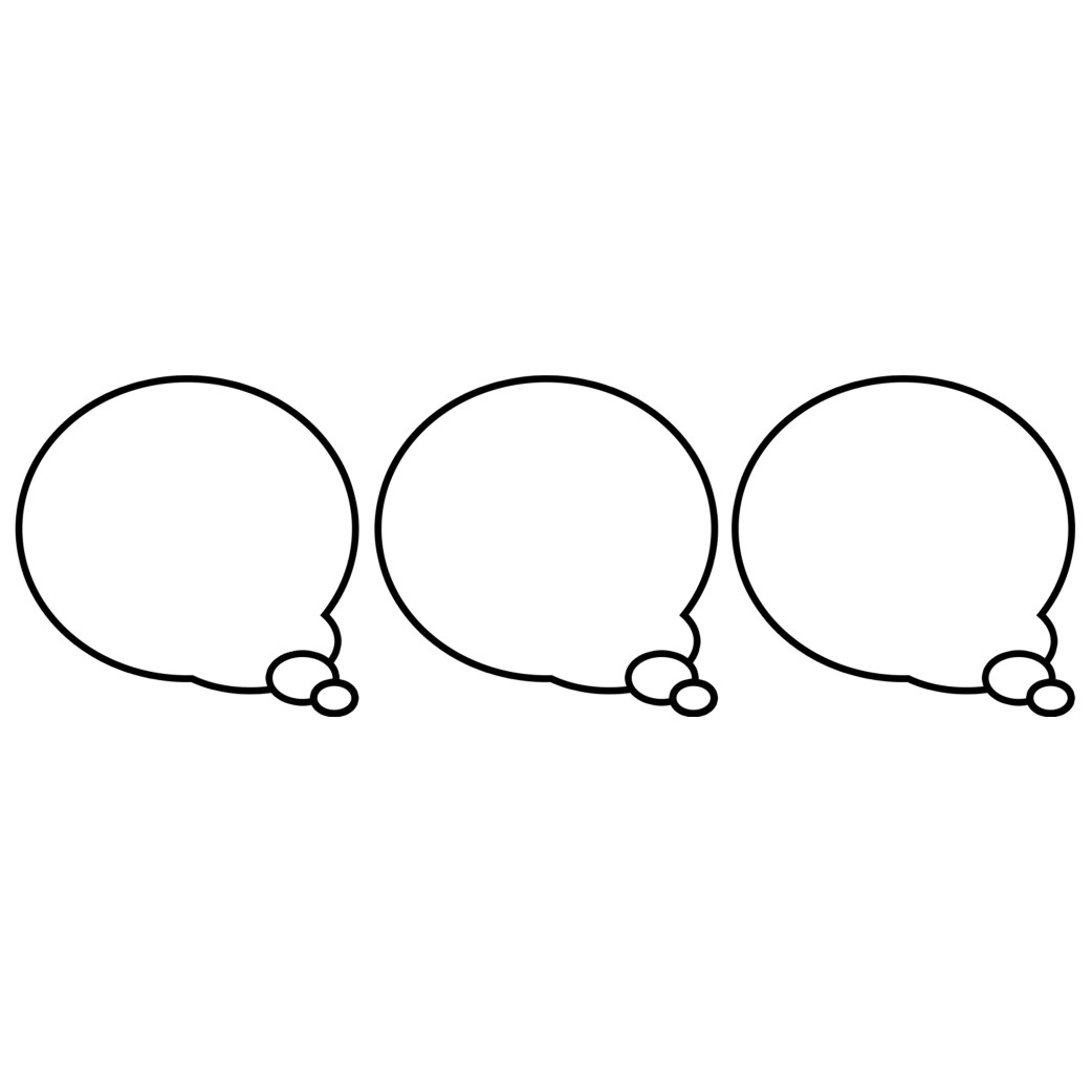 Bulles BD de pensée vers la droite - 3 stickers de 10cm - Sticker/autocollant