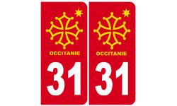 immatriculation 82 Occitanie - 2 stickers de 10,2x4,6cm - Sticker/autocollant