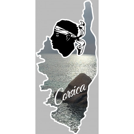 Corsica la plage d'argent - 5x2,3cm - Sticker/autocollant