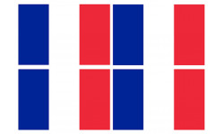 Sticker / autocollant : Drapeau France - 4 fois 9.5x6.3 cm