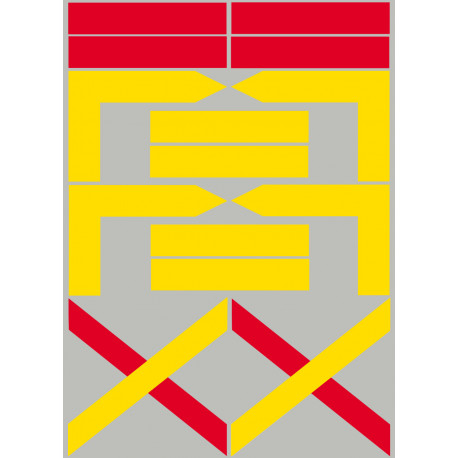 balises circuits GR jaunes et rouges - 14 pièces - Sticker/autocollant