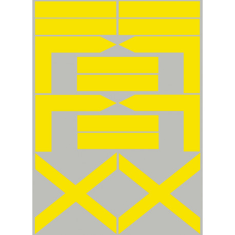 balises circuits GR jaune - 14 pièces - Sticker/autocollant