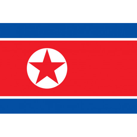 Drapeau Corée du Nord - 15 x 10 cm - Sticker/autocollant