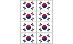 Sticker / autocollant : Corée du Sud - 8 stickers - 9.5 x 6.3 cm