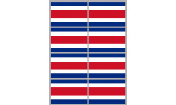 Sticker / autocollant : Drapeau Costa Rica - 8 stickers - 9.5 x 6.3 cm