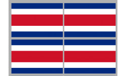Drapeau Costa Rica - 4 stickers - 9.5 x 6.3 cm - Sticker/autocollant