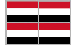 Drapeau Yémen - 4 stickers - 9.5 x 6.3 cm - Sticker/autocollant