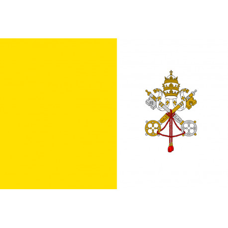 Drapeau Vatican - 19.5 x 13 cm - Sticker/autocollant