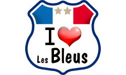 Sticker / autocollant : I love les bleus ! - 5x5cm