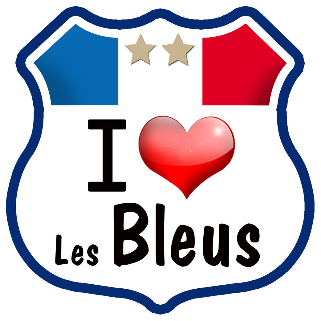 I love les bleus ! - 20x20cm - Sticker/autocollant