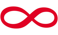symbole infini - 10x4cm - Sticker/autocollant