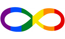 Sticker / autocollant : symbole infini LGBT - 15x6cm