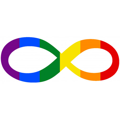 symbole infini LGBT - 20x8cm - Sticker/autocollant
