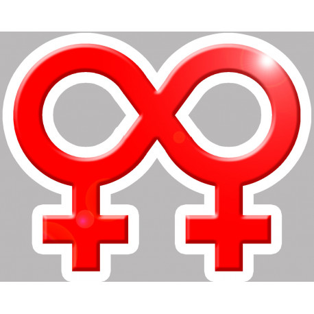 amour infini lgbt lesbien - 5x4cm - Sticker/autocollant