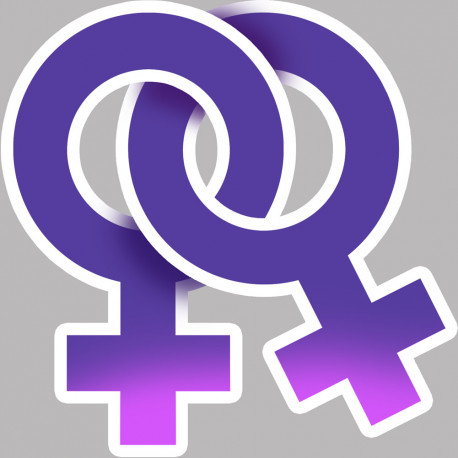 symbole d'attachement gay lesbien - 20x20cm - Sticker/autocollant