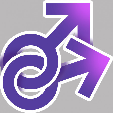 symbole lgbt d'attachement gays - 10x10cm - Sticker/autocollant
