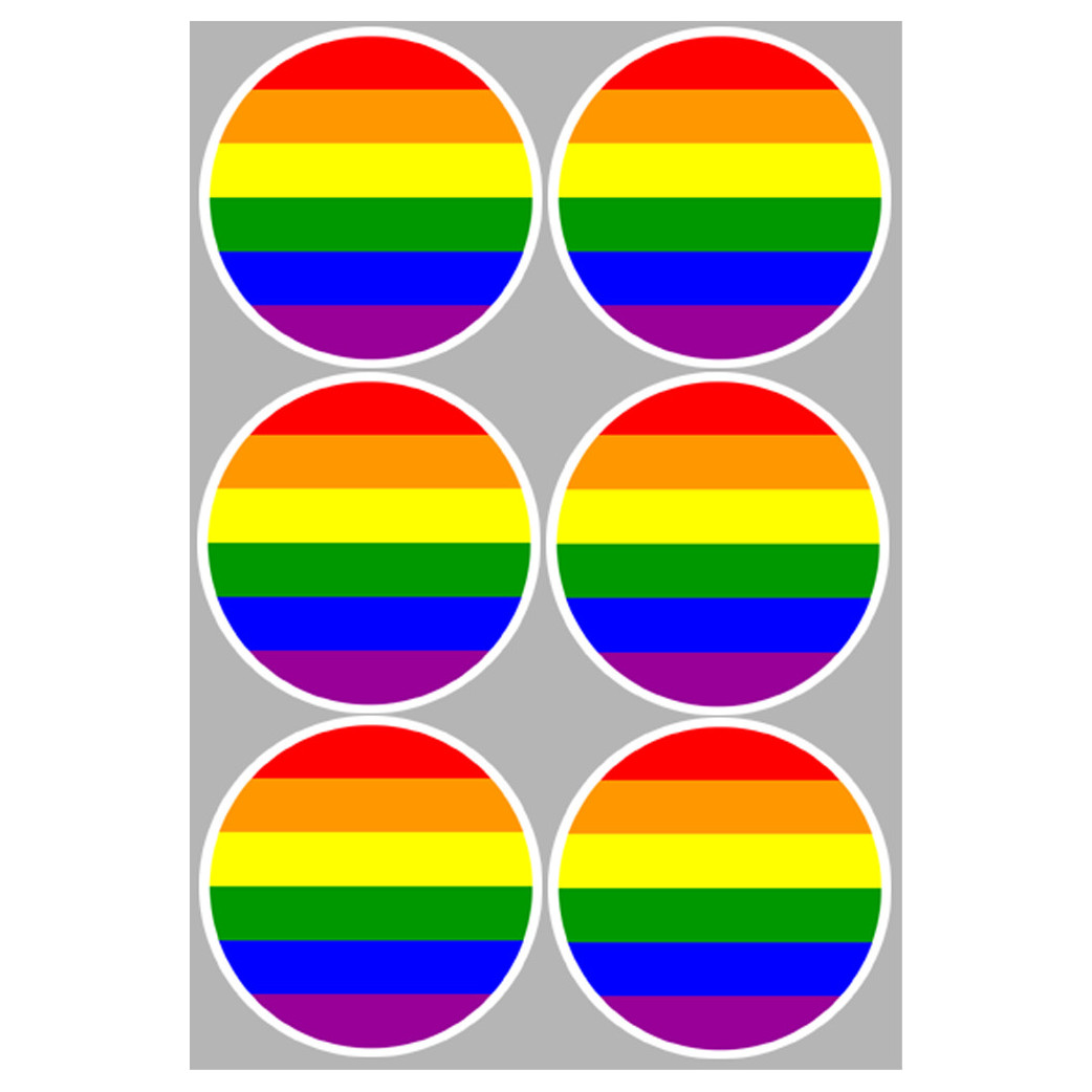  drapeau LGBT - 6 stickers de 9cm - Sticker/autocollant
