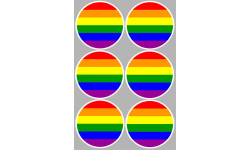  drapeau LGBT - 6 stickers de 9cm - Sticker/autocollant