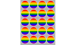  drapeau LGBT - 20 stickers de 5cm - Sticker/autocollant