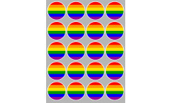  drapeau LGBT - 20 stickers de 5cm - Sticker/autocollant