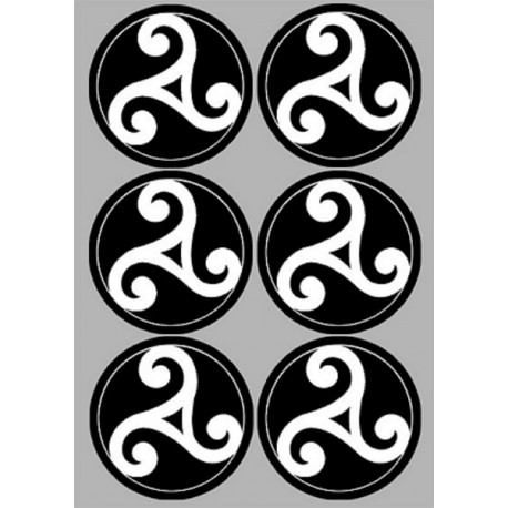 Bretagne triskel (6 stickers de 9cm) -  Sticker/autocollant